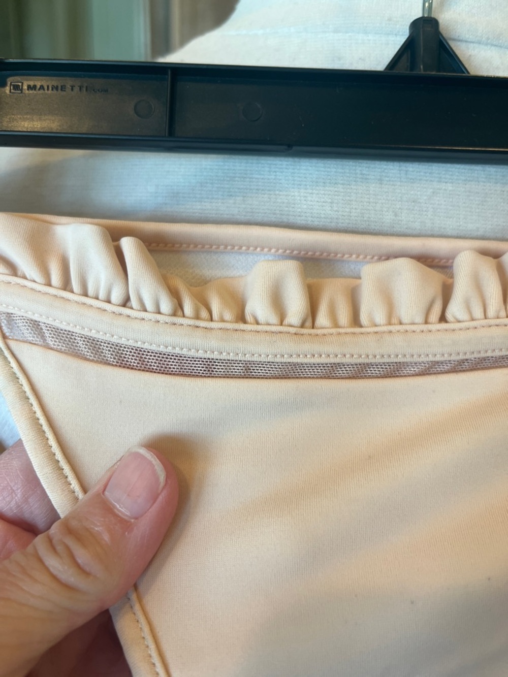 Beige Neutral Apricot Ruffled String Bikini - Picture 3 of 8